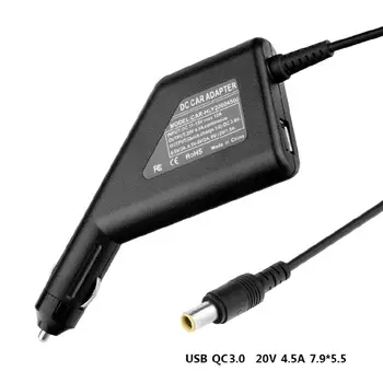 90W 20V 4.5 a QC 3.0 USB Incarcator Auto pentru Laptop Pentru Lenovo Thinkpad X60 X 61 Z60 Z61 X 200 X300 T60 T61, T400 telefon Mobil Tableta GPS Fierbinte