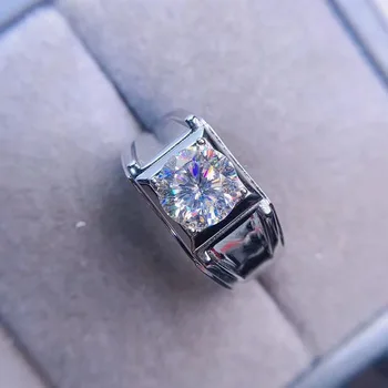 925 inel argint stil Clasic bijuterii cu Diamante Mosan inel cu diamant 2CT 8*8mm Petrecere de Nunta Inel cadou Pentru om