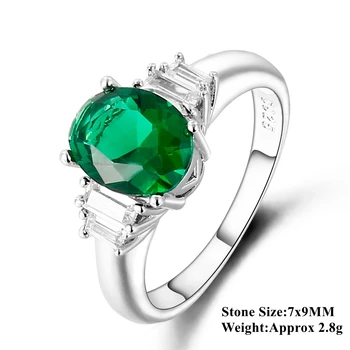 925 Inel Argintiu Verde Smarald Saphhire Piatră Prețioasă De Bijuterii Pentru Femei, Fete Petrecerea De Nunta, Cadou De Logodna En-Gros