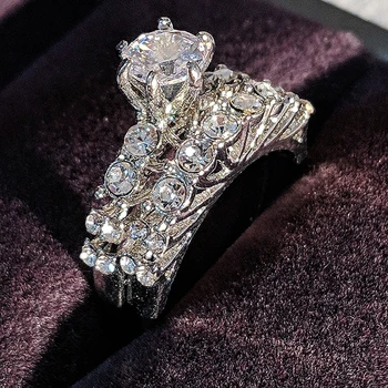 925 sterling silver moda set inel de nunta pentru femei degetul brand inele de logodna cu degetul en-gros bijuterii aniversare R4981