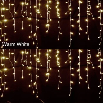 96 LED-uri Cortina Lumina Șir Sloi de gheață Șir de Lumini Romantice Durabil Grădină Xmas Decor Lumina Festival Curte Decor de Lumină Led String