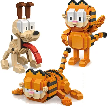 9757 9758 LOZ Mirco blocuri Kawaii Film de Desene animate Pisica Câine Animal de Odie, Garfield Plastic Blocuri Cifre Jucărie de Învățământ