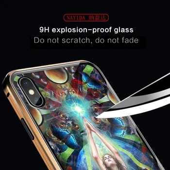 9D Sticlă de Protecție Cazuri de Telefon Acoperă pentru iPhone 11 Pro X XS Max XR Sticlă Securizată 6 6S 7 8 Plus Mandala Chakra Insista Yoga caz