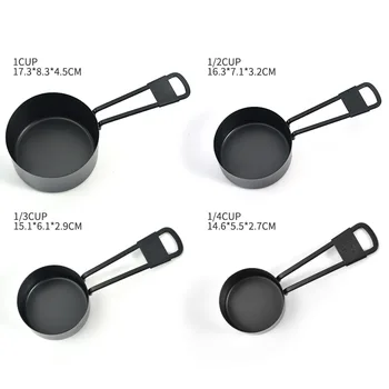 9pcs Bucătărie din Oțel Inoxidabil de Măsurare Cupe și Linguri Set Negru de Gătit de Copt Linguri de Măsurare Lingură de Cafea Instrumente de Măsurare
