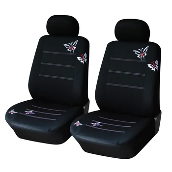 9pcs Fluture Brodat Car Seat Cover Set Negru Universal Auto 5 Huse Scaune Auto Accesorii de Interior pentru Fete Femeie