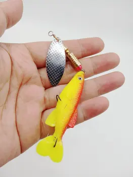 9pcs rotație paiete drum set mini metal atrage unelte de pescuit de agrement în aer liber cârlig de pescuit momeală de pescuit