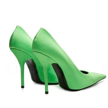 A2017 nou stil de moda pantofi pentru femeie tocuri inalte sexy stilettos plus dimensiune 40-48 de dimensiuni mici 32 33 violet albastru verde din satin pompe
