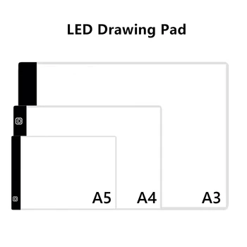 A3 A4 A5 CONDUS de Desen Tableta Grafica Digitala Pad USB LED Lumina Pad Copia Bord Electronic Arta Grafica Pictura Masa de Scris