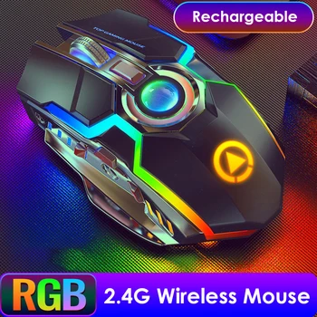 A5 2.4 GHz Wireless Silent Mouse-ul 7 Butoane 3 Viteze 1600 DPI Reglabil RGB lumina de Fundal Mouse-ul Reîncărcabilă Șoareci Optice pentru PC