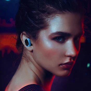 A9 Wireless Bluetooth 5.0 Căști Stereo În Ureche Căști Cu Încărcare Bin Roșu Albastru Negru setul cu cască Bluetooth în ureche moda