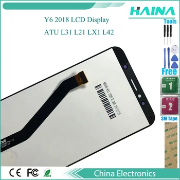 AA++ Qualiy Pentru Huawei Y6 2018 UAT-L11 UAT-L21 UAT-L22 UAT-LX3 Complet LCD + Touch Screen Digitizer Asamblare + Cadru de Acoperire