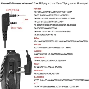 Abbree 2-Pin sub Acoperire Acustic Tub Walkie Talkie Cască setul cu Cască pentru Kendwood Baofeng TYT UV-5R UV-82 AR-F8 Wouxun Două Fel de Radio
