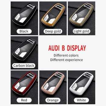 ABS, Fibra de Carbon Model Cheie de Mașină Caz Acoperire Sac Pentru Audi A4 B9 Q5 Q7 S5 S7 TT TTS 8S 2016 2017 Auto Smart Cheie Shell Titularul Fob