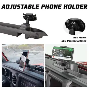 ABS negru Suport pentru Telefonul Mobil, GPS Auto, Suportul de Bord Mount Titularului Cutie de Depozitare Pentru Jeep Wrangler JL 2018