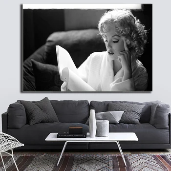 Abstract Alb-Negru Marilyn Monroe Panza Pictura Postere si Printuri de Arta de Perete Amprentele Imagine pentru Camera de zi Decor Acasă