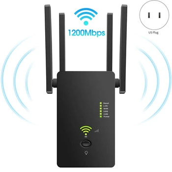 AC1200Mbps Wireless Repetor Wifi Router Dual Band 2.4/5G Wi-Fi Extender Wireless WiFi Signal Booster-Plug SUA