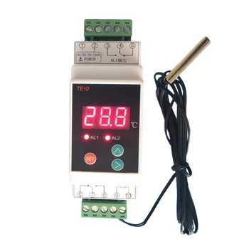 AC90~260V -40~110℃ Șină Din Termostat Senzor de 2 Cale de Ieșire Releu Alarmă de Temperatură Controller NC COMUN de Ieșire 7A/250VAC
