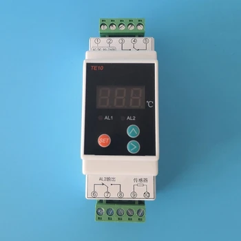AC90~260V -40~110℃ Șină Din Termostat Senzor de 2 Cale de Ieșire Releu Alarmă de Temperatură Controller NC COMUN de Ieșire 7A/250VAC