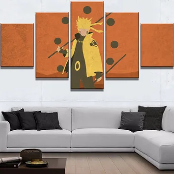 Acasă Decor Panza De Imagini 5 Piese De Animatie Naruto Moderne, Tablouri De Perete Printuri De Arta Poster Hotel Modular Living