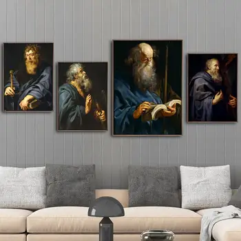 Acasă Decor Panza de Imprimare Arta de Perete Imagine Poster Picturi Ulei Neînrămate Desene Peter Paul Rubens om Înțelept
