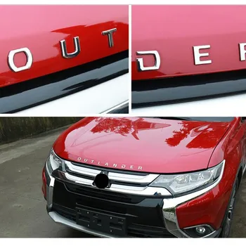 Accesorii auto Pentru Mitsubishi Outlander Chrome Masina Litere 3D Capota Emblema logo-ul Insigna autocolant auto Pentru Outlander Formularea 3D