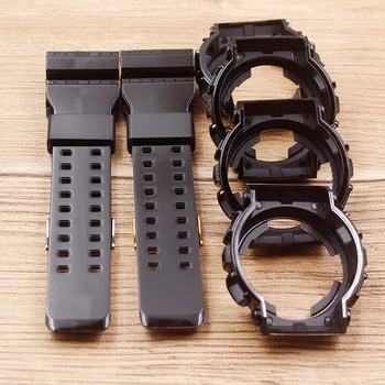 Accesorii ceas Pentru Casio GSHOCK GLS GD GA110 GA100 GD120 Rășină Curea Negru de sex Masculin Caz de Aur