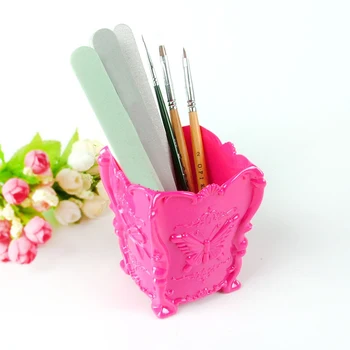 Acril 3D Fluture de Design de Epocă Machiaj Perie Ruj Titularul Nail Art Pen Fișier Cutie de Depozitare Cosmetice Organizator Birou Container