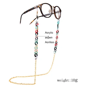Acril colorat ochelari de Soare, Curele Ochelari Lanț Anti-Alunecare Grosime de Ochelari de Citit Gât Lanț Link-ul de Eyewears Cablul de Suport pentru Femei