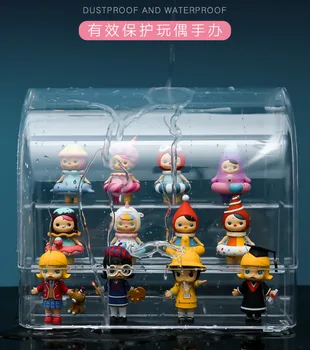 Acrilice Figurine Jucarii cutie de depozitare Desene animate Figura papusa Display Stand Praf Model de Jucărie de Colecție Vitrina