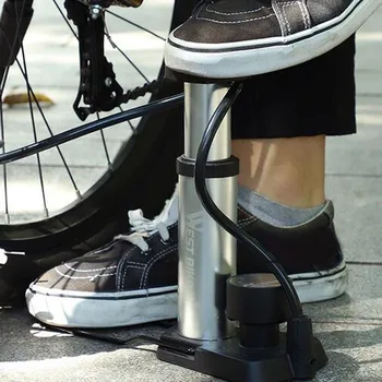 Activată de picior Pompa de Podea Cu Manometru Ciclu Pompa de Aer Portabil Mini Portabil 160PSI/11 bar Bicicleta, Anvelope Biciclete Pompa Etaj#2