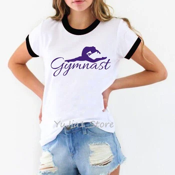 Acuarelă Gimnastica tricou femei fata de vara top alb iubitor de dans cadou graphic tee shirt femme harajuku kawaii tricou personalizat