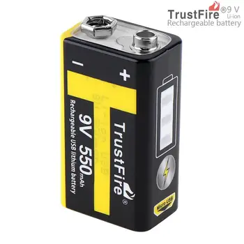 Acumulator TrustFire 550mAh 9V Baterie Reîncărcabilă USB Baterie cu Litiu cu Supapa de Siguranta Indicator LED pentru Multimetru Microfon
