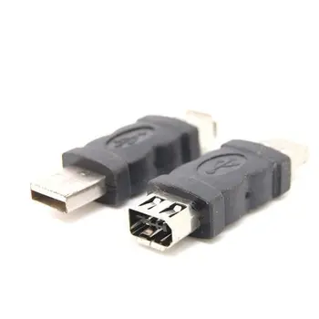 Adaptador USB macho de un cablu Firewire IEEE 1394 6 pini hembra Negru
