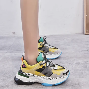 ADBOOV Nou Brand de Moda Adidasi Femei legate Pantofi Casual Femei Înălțime Creșterea Platforma Indesata Adidași