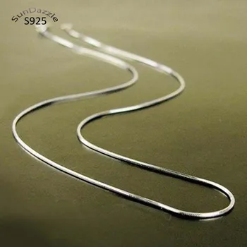 Adevărat Pură Masiv 925 Sterling de Argint Colier de Lanț Bărbați Femei Șarpe Lanț de Bijuterii Masculin Feminin 50cm Lung Collier Coliere