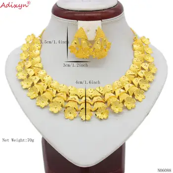 Adixyn Copac Colier și Cercei Set Bijuterii pentru Femei de Culoare de Aur /Cupru Bijuterii Africane/Etiopian de Mireasa, Cadouri de Nunta N06088