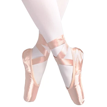 Adult Copii Balet Pointe Pantofi nude/Negru/Roșu Satin Fete Femei Profesional Pantofi de Dans Cu Panglici Silicon Pad Deget