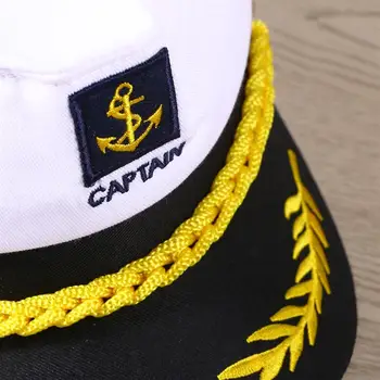 Adult Iaht, Barcă, Navă Marinar Căpitanul Costum, Pălărie, Capac Marinei Amiralul Marin (Alb)