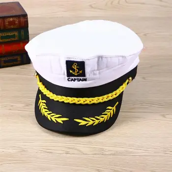 Adult Iaht, Barcă, Navă Marinar Căpitanul Costum, Pălărie, Capac Marinei Amiralul Marin (Alb)