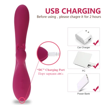 Adult jucarii sexuale Vibratoare punctul G 10 Viteze USB Reîncărcabilă Puternic Vibrator Rabbit Vibrator pentru Femei Clitorisul stimularea Masaj