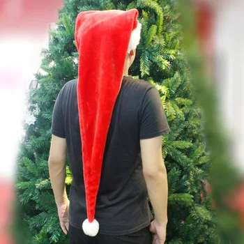Adult Timp de Crăciun Pălărie Overlength de Pluș Moș Crăciun Xmas Lung-Cap Coada pentru Moș Crăciun de Pluș Capac Petrecere de Craciun Decor