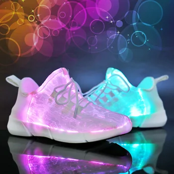 Adulți și Copii CONDUS Pantofi Barbati Aprinde Adidasi Femei de Încărcare USB Colorat Luminos Fibra Optica Adidași pentru Fete Baieti Petrecere