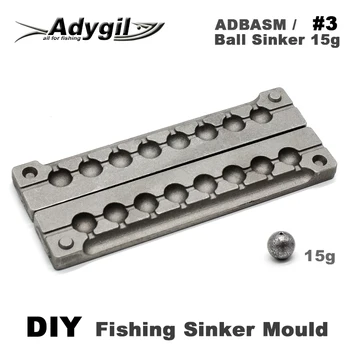 Adygil DIY Pescuit Mingea Sinker Mucegai ADBASM/#3 Mingea Sinker 15g 8 Cavități