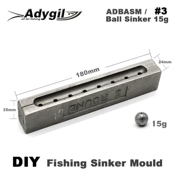 Adygil DIY Pescuit Mingea Sinker Mucegai ADBASM/#3 Mingea Sinker 15g 8 Cavități