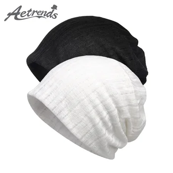 [AETRENDS] Respirabil Slouchy Beanie Guler Eșarfă Pălării pentru Femei Chimioterapie Capace de Pălării Cap de Craniu Z-10001