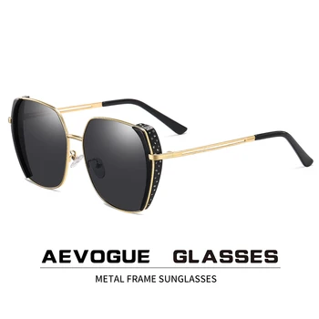 AEVOGUE 2020 Noi Femeile Pătrat de Metal ochelari de Soare Polarizat Gradient Lens Modă în aer liber Conducere UV400 Ochelari AE0859