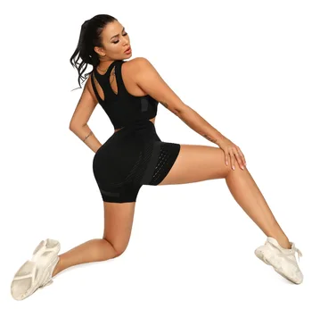 AF fără Sudură Yoga Set Femeile Gol Afară de Yoga Pantaloni Legging Un Umăr Căptușit Sutien de Sport de Antrenament Haine Sport Haine Sport