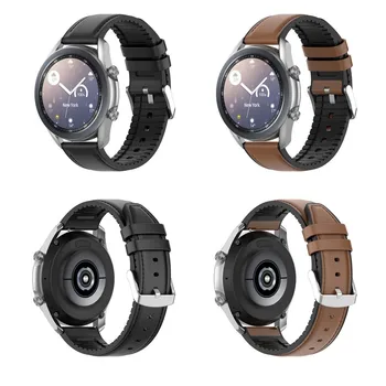 Afaceri Silicon curea din Piele Pentru Samsung Galaxy Watch 3 41mm 45 mm Bratara Watchbands Correa ремешок
