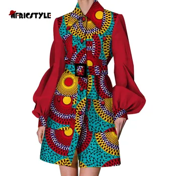 Africa de Haine Noi pentru Femei de Moda de Vara cu Maneci Scurte Rochie Casual V-Gât Adânc Africane Tradiționale de Imprimare Rochii de Partid WY5431