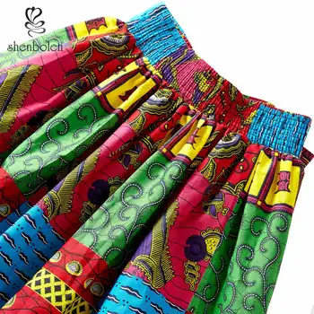 Africa de haine pentru femei ankara fusta ceara bumbac maxi dresshigh talie fusta lunga plus Dimensiune haine Africane